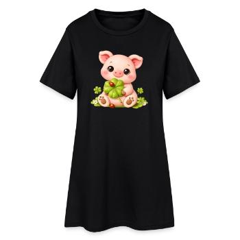 Un joli cochon en massepain - Robe T-shirt Femme - noir - Devant