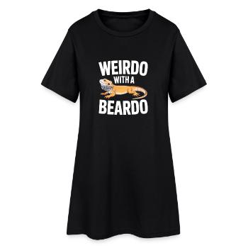 Beardo Lizard Bildunterschriften-Tee - Frauen T-Shirt-Kleid - Schwarz - Vorne