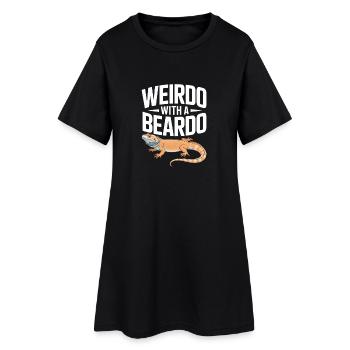 Un Drôle avec un Beardo - Robe T-shirt Femme - noir - Devant
