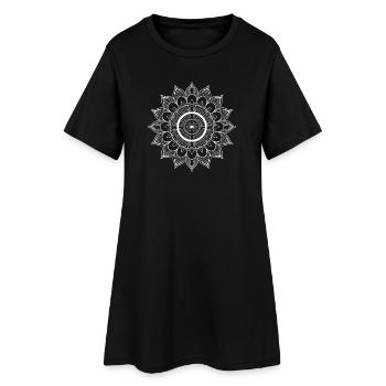 Mandala - Frauen T-Shirt-Kleid - Schwarz - Vorne