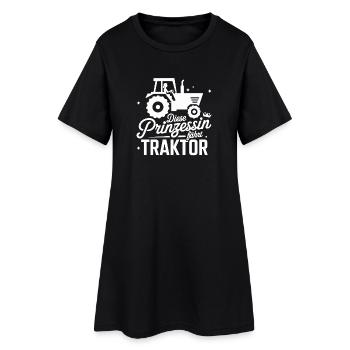  Diese Prinzessin Fährt Traktor Lustiger Spruch - Frauen T-Shirt-Kleid - Schwarz - Vorne