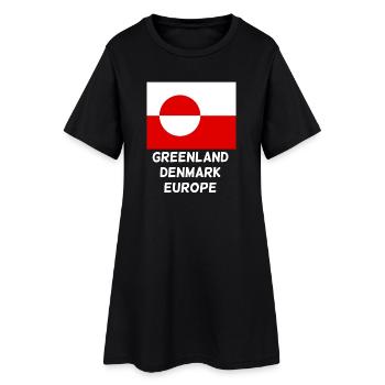 Groenland, Danemark, Europe Drapeau - Robe T-shirt Femme - noir - Devant