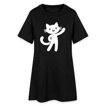 Chat mignon - Robe T-shirt Femme - noir - Devant