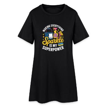 Motif humoristique domestique de l’équipe de ménage - Robe T-shirt Femme - noir - Devant
