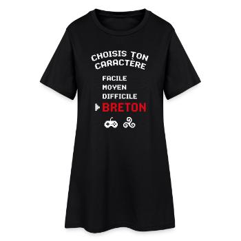Brittany Humor Charakter wählen Breton Gaming - Frauen T-Shirt-Kleid - Schwarz - Vorne
