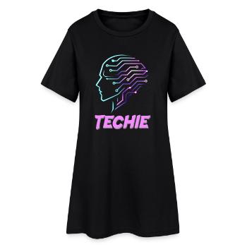 Technicien de circuits à tête néon - Robe T-shirt Femme - noir - Devant
