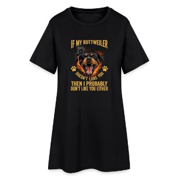 Si mon rottweiler n’aime pas l’épinette de Lustiger - Robe T-shirt Femme - noir - Devant