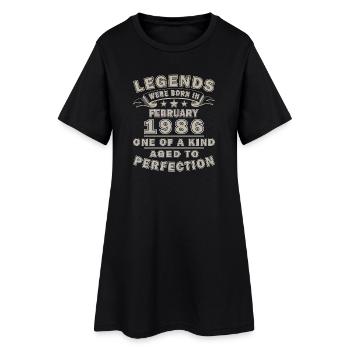 Mari anniversaire de février 1986 - Robe T-shirt Femme - noir - Devant
