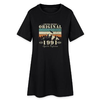 Cadeau d’anniversaire Vintage 1991 Vintage 1991 - Robe T-shirt Femme - noir - Devant
