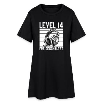 14e anniversaire Garçon Fille Adolescent Niveau 14 - Robe T-shirt Femme - noir - Devant