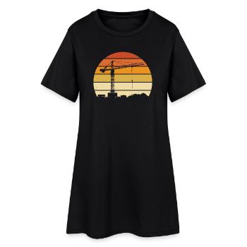 Opérateur de grue Rétro Design – Site de construction et Grue de construction - Robe T-shirt Femme - noir - Devant