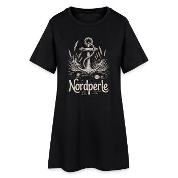 Nordperle Hamburg Nordsee Ostsee Norddeutsch Deern - Frauen T-Shirt-Kleid - Schwarz - Vorne