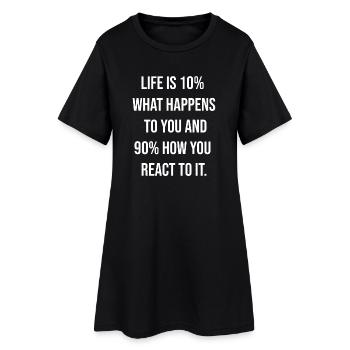 Typographie des citations de la puissance de réaction - Robe T-shirt Femme - noir - Devant