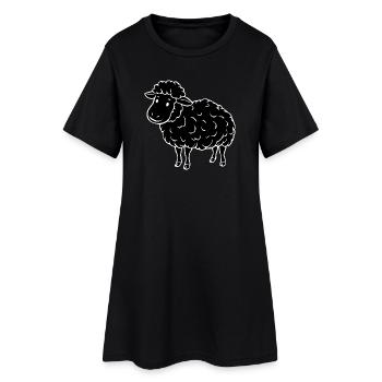 Mouton noir - Robe T-shirt Femme - noir - Devant