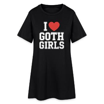 J’aime les filles gothiques - Robe T-shirt Femme - noir - Devant