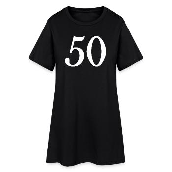 50. 50 ANS. 50e ANNIVERSAIRE. ANNIVERSAIRE 50 ANS. - Robe T-shirt Femme - noir - Devant