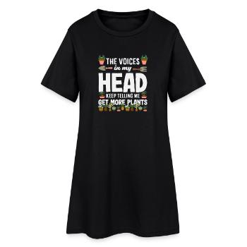 Voices In My Head Mehr Pflanzen Pflanzenliebhaber - Frauen T-Shirt-Kleid - Schwarz - Vorne