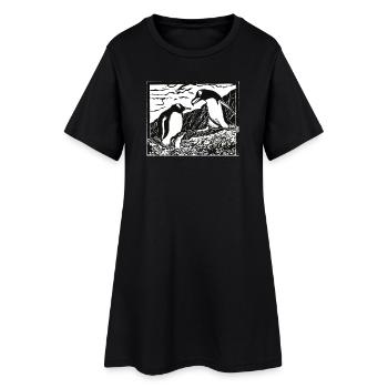 Les manchots bêtes alpha - Robe T-shirt Femme - noir - Devant