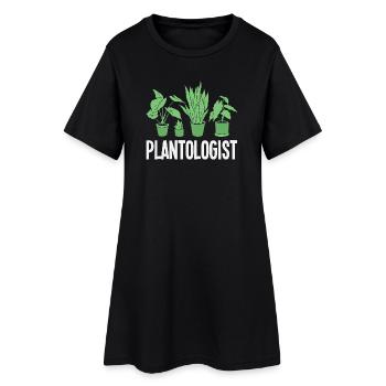 Plantologe Lustiger Pflanzenliebhaber Blume - Frauen T-Shirt-Kleid - Schwarz - Vorne