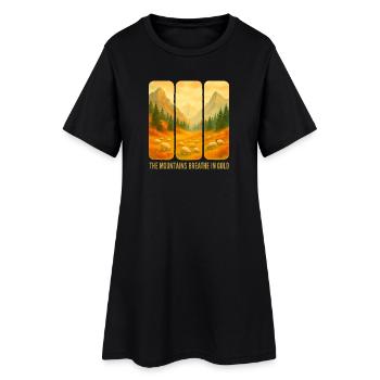 Des montagnes respirant de l’or - Robe T-shirt Femme - noir - Devant