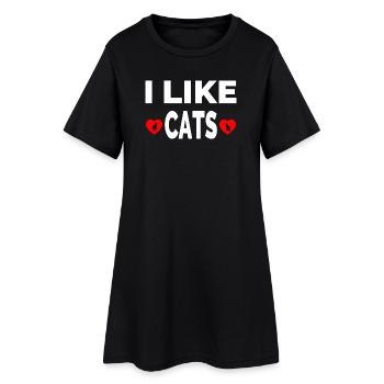félin - Robe T-shirt Femme - noir - Devant