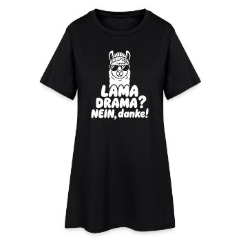 Lama Drama Non Merci - Robe T-shirt Femme - noir - Devant