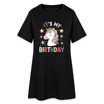 C’est ma fête d’anniversaire mignonne licorne - Robe T-shirt Femme - noir - Devant