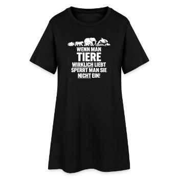 Wild animals do not belong in zoos - Women’s T-Shirt Dress - black - Front