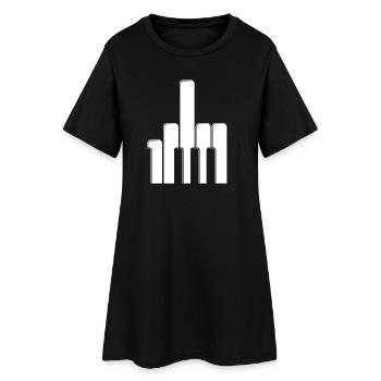 Touches de piano Majeur - Robe T-shirt Femme - noir - Devant