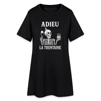 Leb wohl, Dreißig-Skelett-Geburtstag - Frauen T-Shirt-Kleid - Schwarz - Vorne