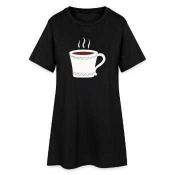 Tasse fumante avec garnitures Blue Wave - Robe T-shirt Femme - noir - Devant