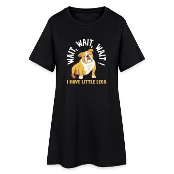 Attends-moi, j’ai de petites jambes - Robe T-shirt Femme - noir - Devant