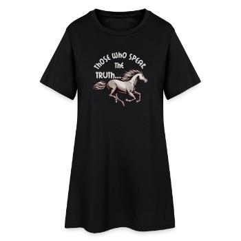 Le cheval et la Vérité - Robe T-shirt Femme - noir - Devant