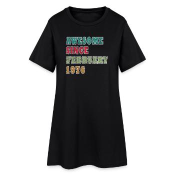 Anniversaire février 1976 Année Édition limitée - Robe T-shirt Femme - noir - Devant