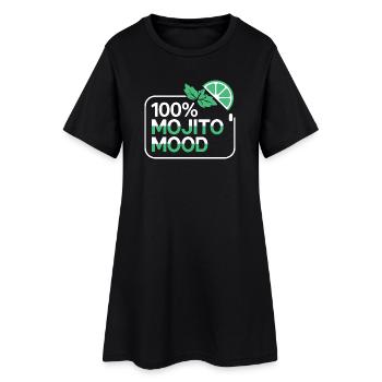 100 % Mojito Mood Summer Cocktail Party Lime Mint - Robe T-shirt Femme - noir - Devant