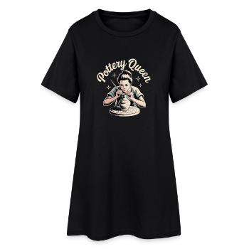 Ceramic Pottery Mud Creative Humor - Women’s T-Shirt Dress - black - Front