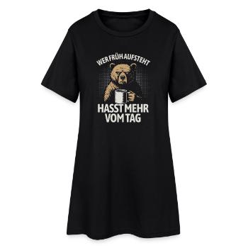 Ours - Si tu te lèves tôt, tu détestes plus de la journée - Robe T-shirt Femme - noir - Devant