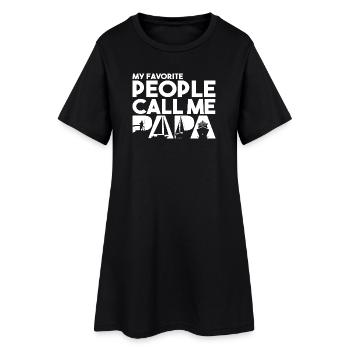 Lieblingsleute nennen mich Papa Bootsegeln - Frauen T-Shirt-Kleid - Schwarz - Vorne