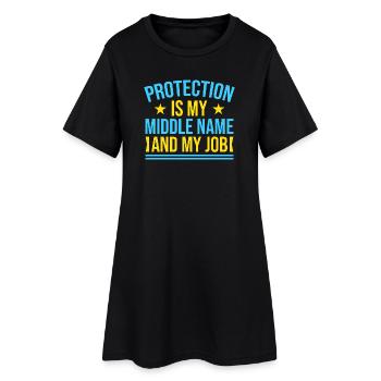 Protection de l’agent d’assurance Mon travail Assurance drôle - Robe T-shirt Femme - noir - Devant