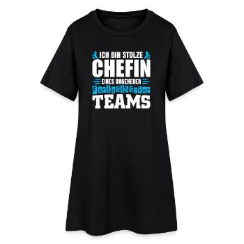 Patron fier Patron Madame Chef de département Chef d’équipe - Robe T-shirt Femme - noir - Devant