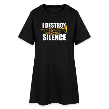 I destroy silence Trompete Trompetenspieler - Frauen T-Shirt-Kleid - Schwarz - Vorne