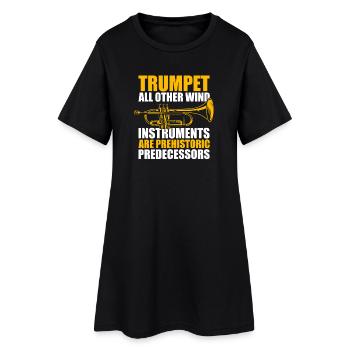 Trompette, tous les autres instruments à vent, trompettistes. - Robe T-shirt Femme - noir - Devant