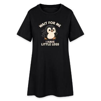 Pinguin Spruch Humor Meme Lustig Geschenkidee - Frauen T-Shirt-Kleid - Schwarz - Vorne