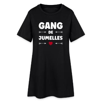 GANG DES JUMELLES - Robe T-shirt Femme - noir - Devant
