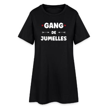 Gang de Jumelles – Tribu de Sœurs - Robe T-shirt Femme - noir - Devant