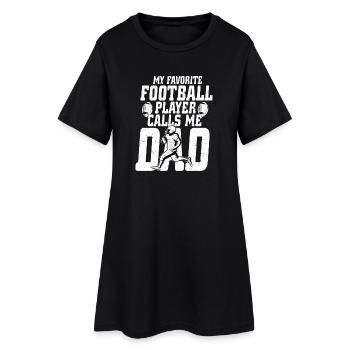 Mon joueur de football préféré m’appelle Papa joueur - Robe T-shirt Femme - noir - Devant