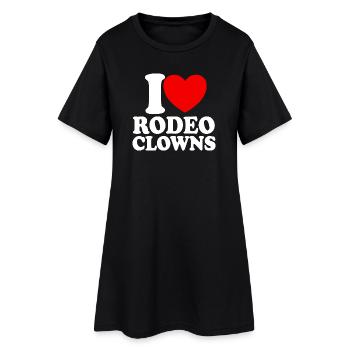 J’adore les clowns de rodéo, les clowns de rodéo cœur rouge - Robe T-shirt Femme - noir - Devant