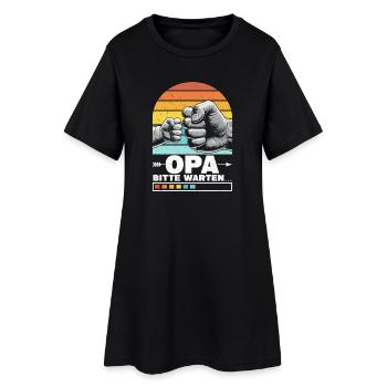 Grand-père, s’il te plaît, attends, bébé, grand-père, papa, grands-parents. - Robe T-shirt Femme - noir - Devant