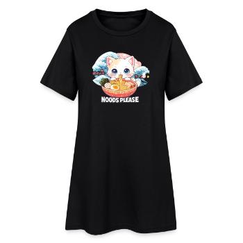 Kawaii Neko Ramen Chat Nouilles Anime - Robe T-shirt Femme - noir - Devant