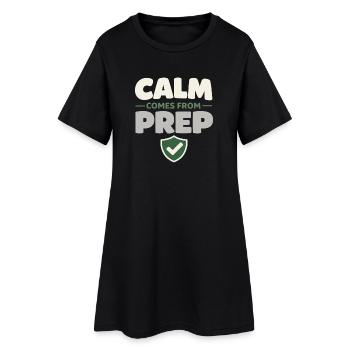 Ruhe Schlägt Panikbereitschaft, Lebensstil, - Frauen T-Shirt-Kleid - Schwarz - Vorne